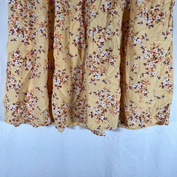 Old Navy Skirt Womens Large Yellow Floral Pull On Elastic Waist - Picture 3 of 7
